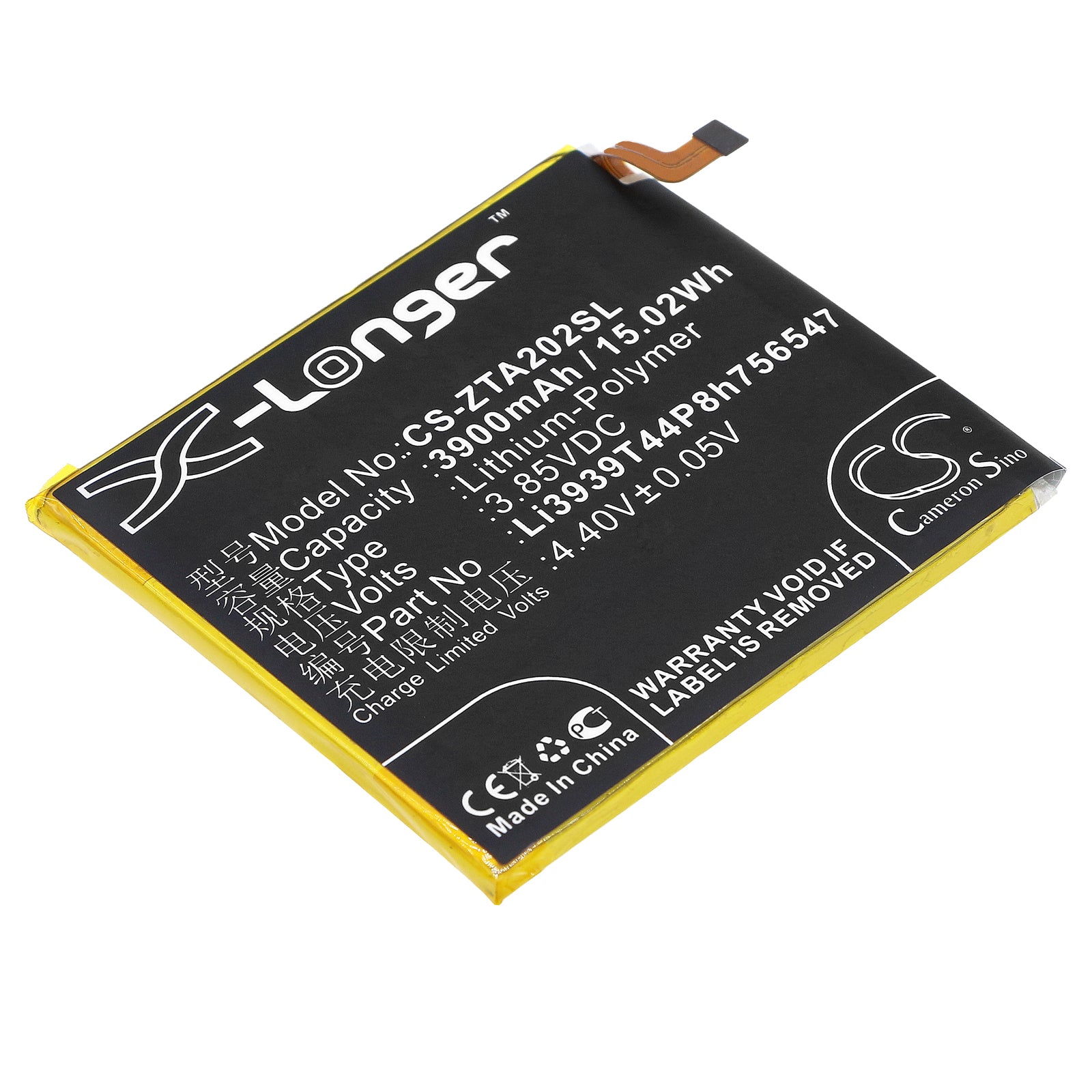 3900mAh ZTE Axon 10 Pro/5G Replacement Battery - Li-Polymer - Compatible with A2020/N2, Model Li3939T44P8h756547
