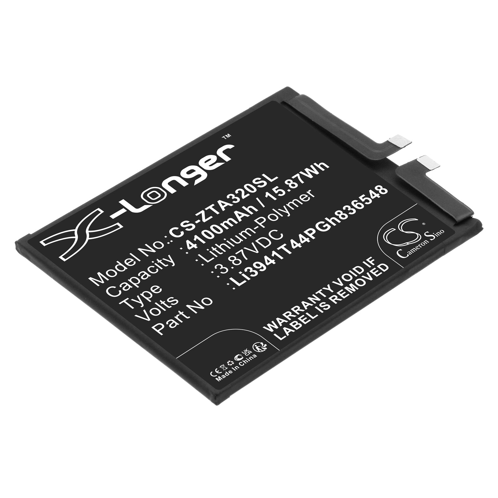 4100mAh Replacement Battery for ZTE Axon 30 A2322 Smartphone - 3.87V Li-Polymer Battery
