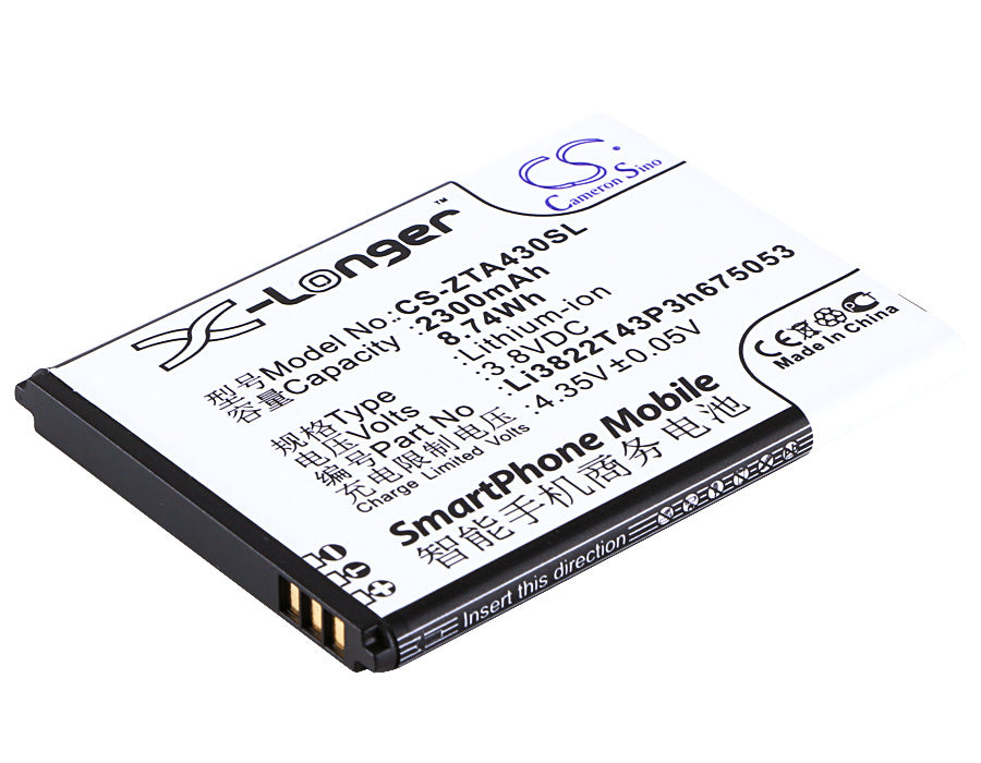 2300mAh 3.8V Li-ion Replacement Battery for Beeline Pro, Telstra 4GX Buzz, ZTE Blade A210/A430 - Phone Power Solution

