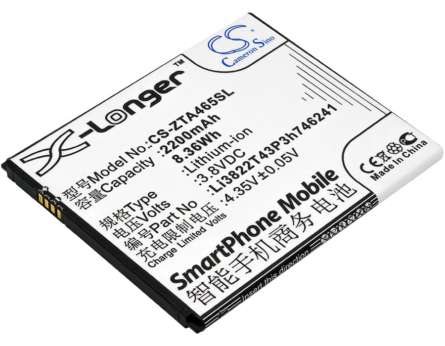 2200mAh Battery Replacement for Telstra 4GX HD Mobile & ZTE Blade L4 Pro/A465/A475 - 3.8V Li-ion
