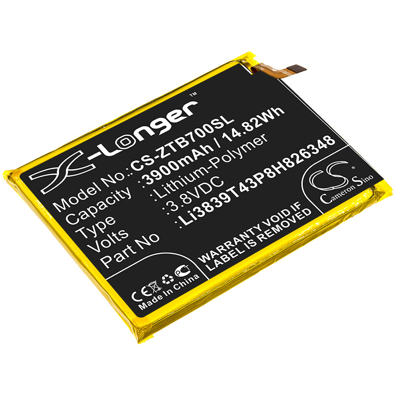 3900mAh Replacement Battery for ZTE Blade A7s, A7 2020, A7010, EA72020 Smartphones - Li-Polymer, 3.8V, Extended Life
