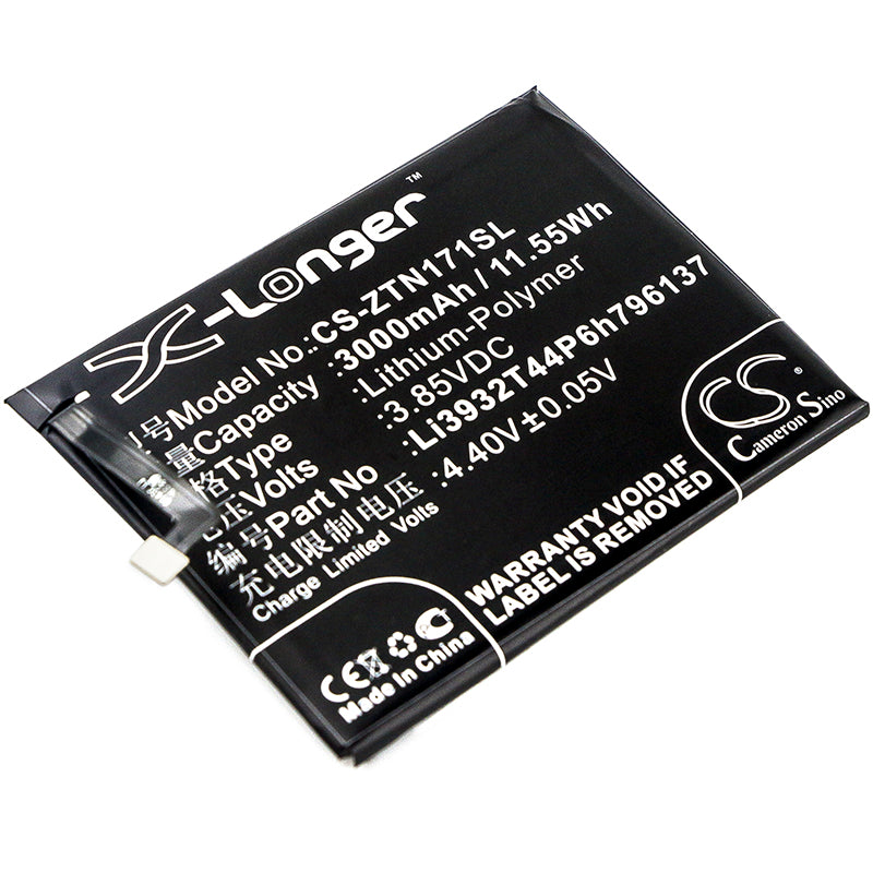3000mAh Replacement Battery for Nubia Z17 Mini NX569J/H & ZTE Li3932T44P6h796137 - 3.85V Li-Polymer Battery
