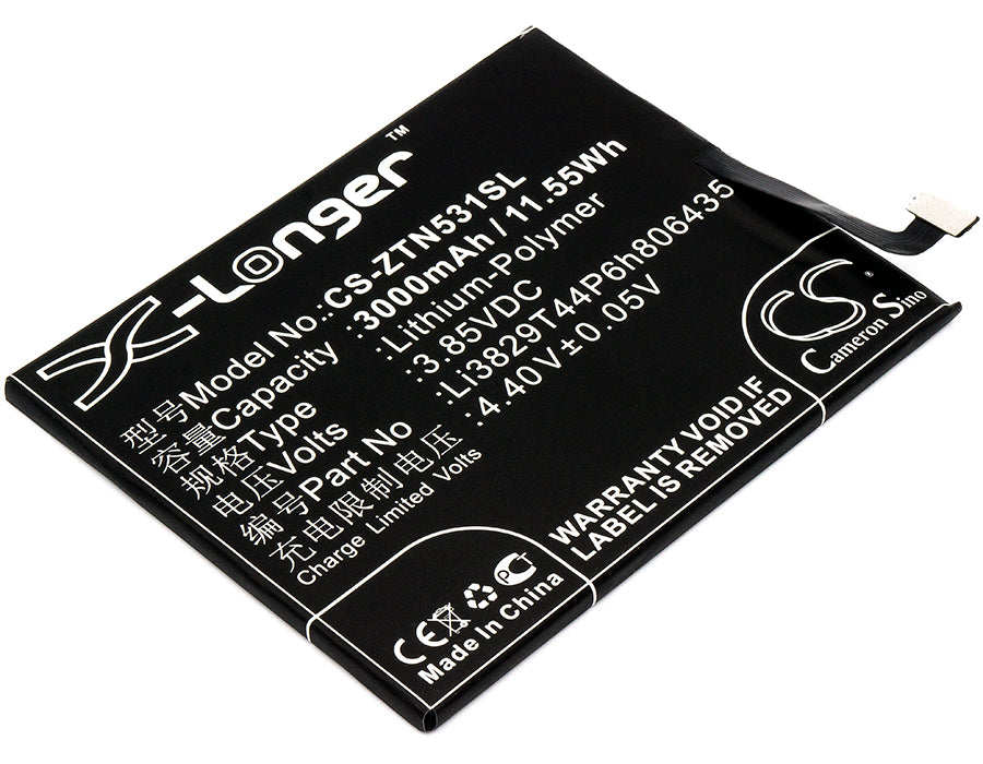 3000mAh Replacement Battery for Nubia Z11/M2 Lite/X8 & ZTE Li3829T44P6h806435 - 3.85V Li-Polymer - Phone Battery Replacement

