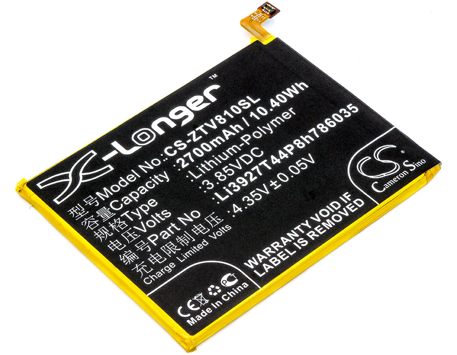 2700mAh Replacement Battery for ZTE Blade V8 (BV0800) Smartphone - 3.85V Li-Polymer, Li3927T44P8h786035
