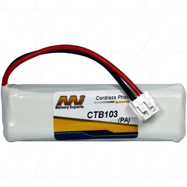 MI Battery Experts CTB103-BP1 2.4V NiMH Cordless Phone Battery - 21g Lightweight, 17x53mm Compact Design for Reliable Home & Office Communication