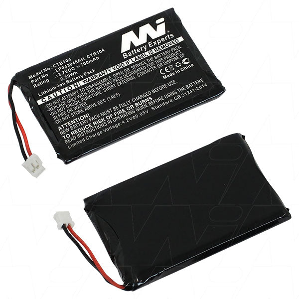 CTB104-BP1 Cordless Phone Battery 700mAh 3.7V Li-ion - Long-Lasting Power for Home & Office Phones, 15g Lightweight