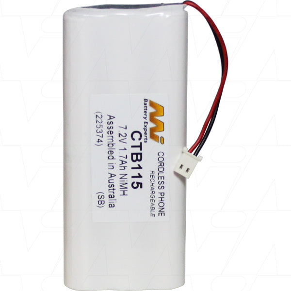 MI Battery Experts CTB115 7.2V 1.7Ah NiMH Cordless Phone Battery - Extended Talk Time, 160g Lightweight Design