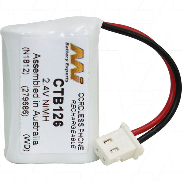 MI Battery Experts CTB126-BP1 NiMH Cordless Phone Battery 2.4V, 19.8x31.3mm, 16g - Long-lasting Power for Clear Home & Office Calls