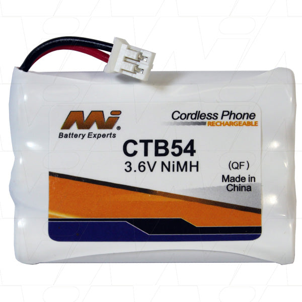 MI Battery Experts CTB54-BP1 3.6V NiMH Cordless Phone Battery - 39g Lightweight, 31.5x10.5mm Compact Design for Home & Office Systems