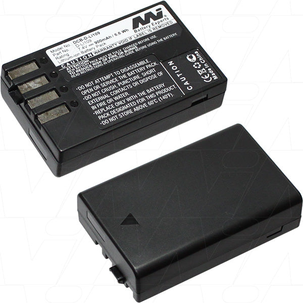 MI Battery Experts DCB-D-Li109-BP1 Pro-Grade 7.4V Li-Ion Camera Battery, 1.1Ah Capacity, 50g Lightweight Design