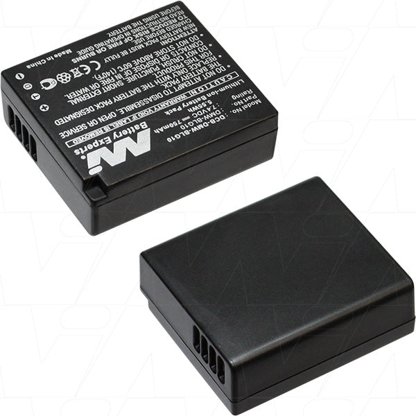 Professional-Grade Lithium-Ion Camera Battery MI Battery Experts DCB-DMW-BLG10-BP1, 750mAh, 7.4V, 37g, for Digital Cameras