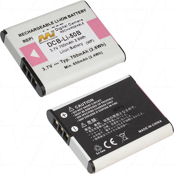 High-Capacity DCB-Li-50B-BP1 Digital Camera Battery 700mAh, 3.7V, 16.9g - Professional-Grade Lithium-Ion Power for Extended Shooting Sessions