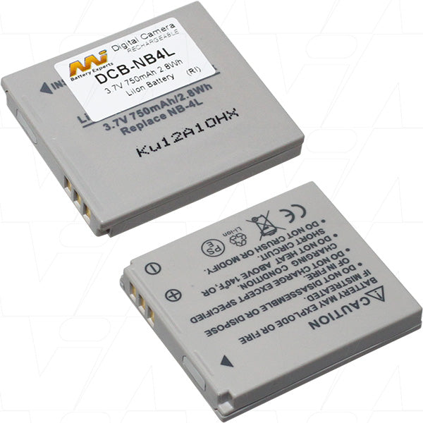 MI Battery Experts DCB-NB4L-BP1 Professional 700mAh Li-Ion Digital Camera Battery - 3.7V, 16g Lightweight, Long-Lasting Power for Extended Shooting