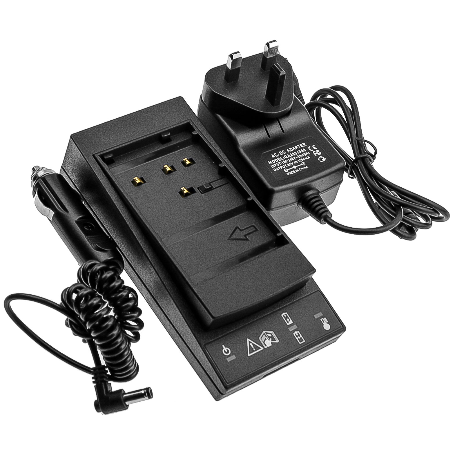 Battery Charger for Leica/Geomax Total Stations & DNA Instruments - AC to DC Power (TPS400, GKL112, GEB111, ZTS 602LR)
