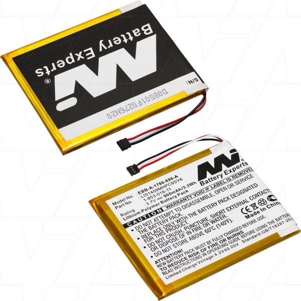 MI Battery Experts EBB-A-1786-696-A-BP1 eBook Reader Battery 900mAh, 3.7V, Ultra-Slim 2.30mm LiPo for Extended Reading