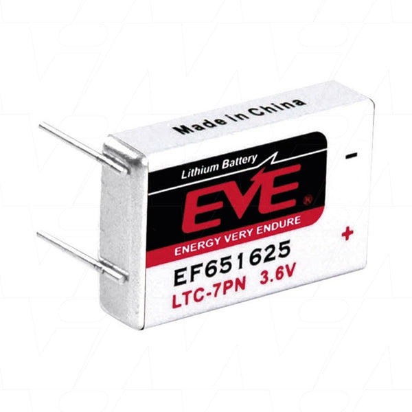 EVE EF651625 3.6V 750mAh Lithium Thionyl Chloride Battery - Long-life Memory Backup Power for Industrial & Data Logging Systems