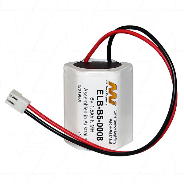 MI Battery Experts ELB-B5-0008 6V 1.5Ah NiMH Professional Battery Pack for Medical & Industrial Equipment, 9Wh