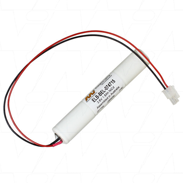 MI Battery Experts ELB-BEL-074715 3.6V 1.8Ah NiCd Battery Pack for Emergency Lighting & Industrial Equipment