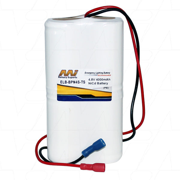 MI Battery Experts ELB-BPN4S-TS 4.8V 4.0Ah NiCd Emergency Lighting Battery Pack - Professional-Grade Backup Power Solution