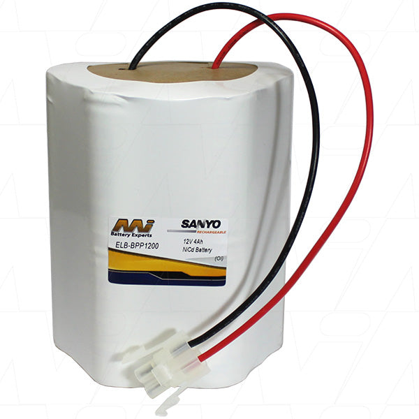 MI Battery Experts ELB-BPP1200 12V 4Ah NiCd Professional Battery Pack for Industrial & Emergency Lighting Applications