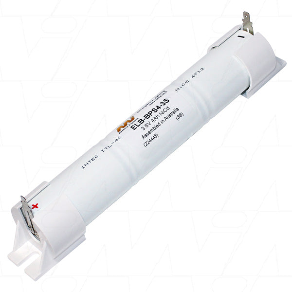 MI Battery Experts ELB-BPS4-3S Professional NiCd 3.6V 4Ah Battery Pack for Emergency Lighting & Industrial Controls