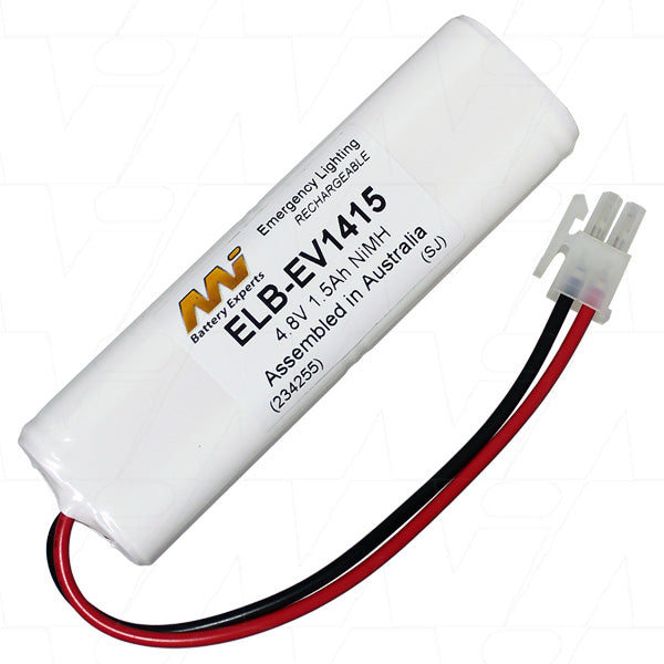 ELB-EV1415 4.8V NiMH Battery Pack Professional-Grade Power for Emergency Lighting & Critical Devices - 1.5Ah, 7.2Wh
