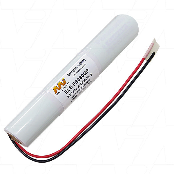 MI Battery Experts ELB-FB360GP 3.6V 3Ah NiCd Emergency Lighting Battery Pack - Professional-Grade Backup Power Solution