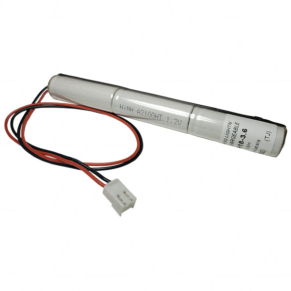 MI Battery Experts ELB-MH18-3.6 NiMH Emergency Lighting Battery Pack 3.6V, 2.1Ah, Professional-Grade Reliability