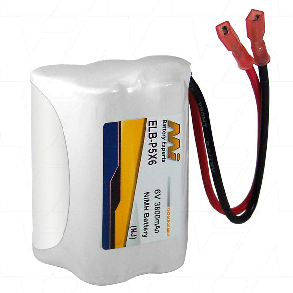MI Battery Experts ELB-P5X6 Professional 6V 3.8Ah NiMH Battery Pack for Emergency Lighting & Industrial Control Systems