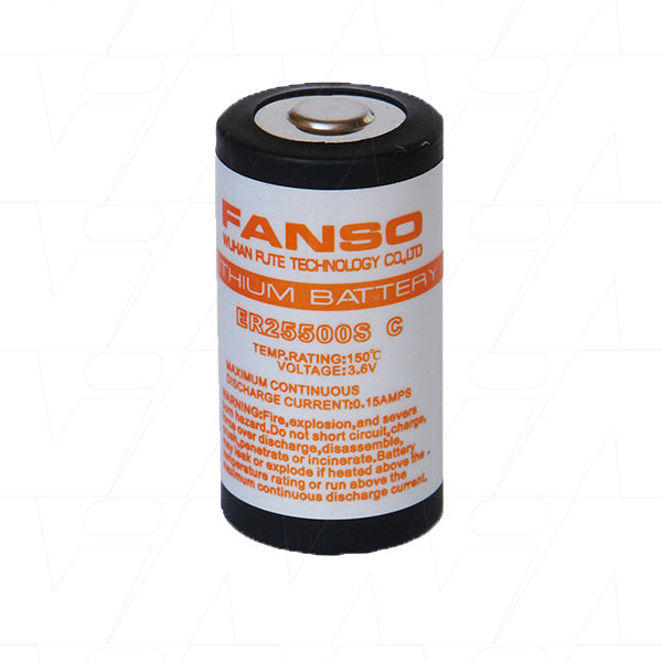 Fanso ER25500S-150 3.6V Lithium C-Cell Battery 5.5Ah Capacity for Long-Life Industrial Instrumentation & Sensors