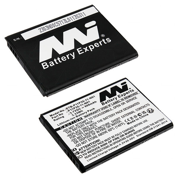 MI Battery Experts ETB-P11P35-11-N01 Professional 3.7V 900mAh Li-Ion Battery - Compact 22g Design for Portable Electronics