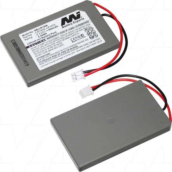 MI Battery Experts GB-LIP1359 Lithium-Ion Battery Compact 650mAh Power for Portable Electronics - 3.7V, 21g, 35.9x58mm