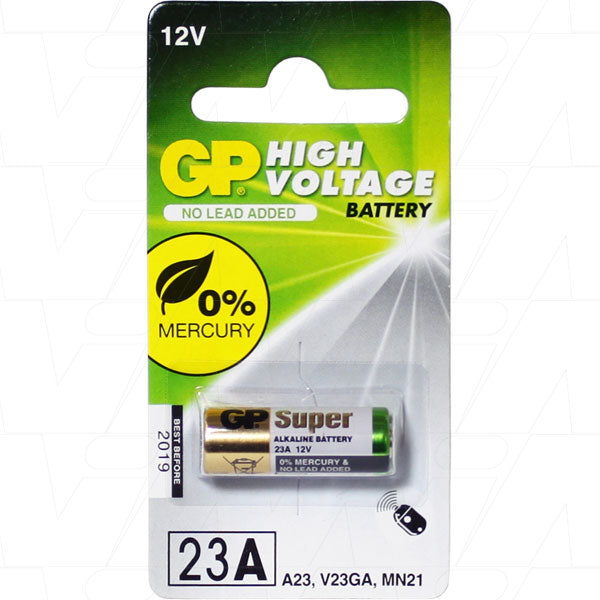 GP GP23AE 12V Alkaline Battery Long-Lasting Power for Car Remotes & Alarms | 55mAh Capacity, 10x28mm Size
