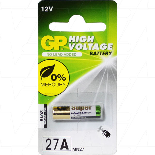 GP27A 12V Alkaline Battery - High-Performance Power for Car Remotes & Security Devices (28mm, 18mAh)