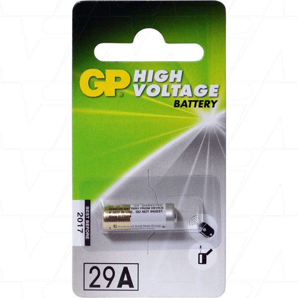 GP29A 9V Alkaline Battery Compact Powerhouse for Car Remotes & Security Devices - 18mAh, 0.2Wh, 7.7x21.4mm