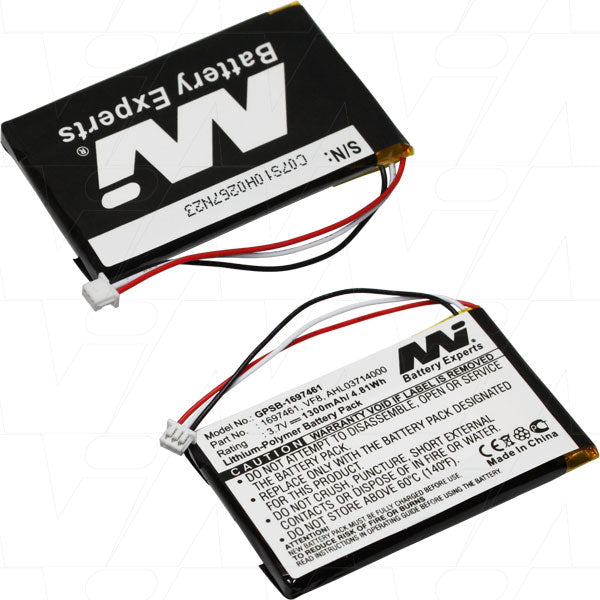 MI Battery Experts GPSB-1697461-BP1 Professional-Grade 1.3Ah LiPo GPS Battery - 3.7V, 22g Lightweight, Compact Design for Reliable Outdoor Performance