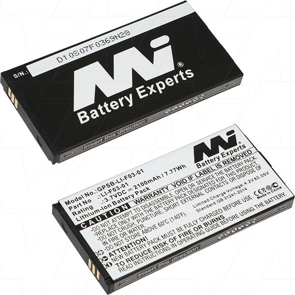 Professional GPS Battery Pack MI Battery Experts GPSB-LI-F03-01-BP1 | 3.7V 2.1Ah Lithium-Ion | Compact 37g Design for Surveyors & Field Techs