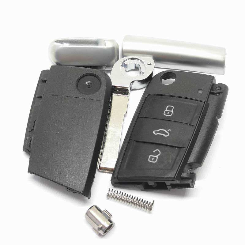 VW 3-Button Remote Key Shell - HU66 Blade (OEM Pin Hole Design)
