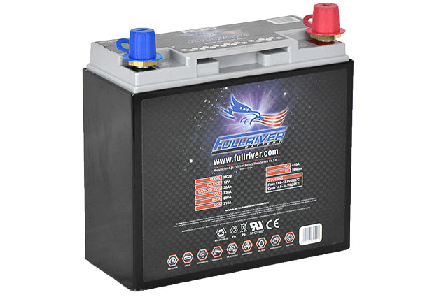 Fullriver HC20 AGM Starting Battery - 12V 20AH - High CCA, Powersports, Marine, & Automotive Applications, Maintenance-Free, Vibration Resistant
