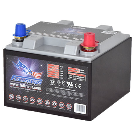 Fullriver HC28 AGM Starting Battery - 12V 28Ah, High CCA, Maintenance-Free, Powersports/Automotive
