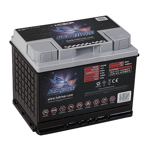 Fullriver HC50 AGM Starting Battery - 12V 50AH, High CCA, Maintenance-Free Power for Automotive, Marine & Powersports
