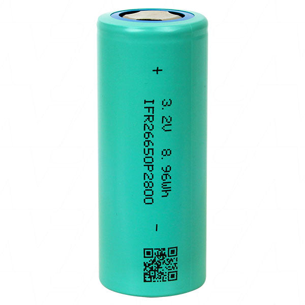 Drypower IFR26650 P2800 LiFePO4 Battery Professional-Grade 2.8Ah Power Cell for Long-Life Pack Assembly (3.2V, 26650)