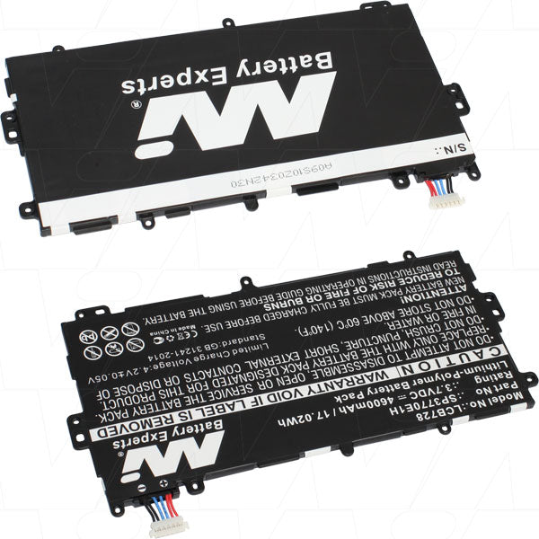 High-Capacity 4.6Ah LiPo Tablet Battery MI Battery Experts LCB728 - Slim 3.9mm, 17Wh Power, 3.7V, 86g Lightweight for Extended Mobile Use