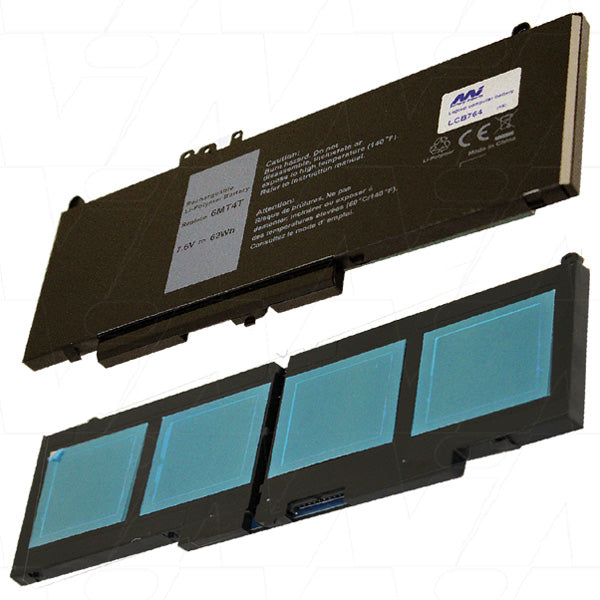 MI Battery Experts LCB764 Professional Lithium Laptop Battery - 7.6V, 62Wh, 8.16Ah, High-Capacity for Extended Mobile Computing