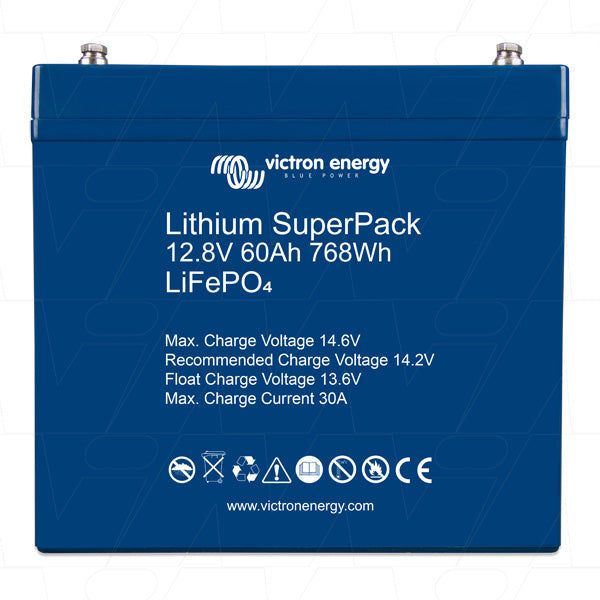 Victron Energy LFP-LSP12.8/60 LiFePO4 Battery 12.8V 60Ah 768Wh Professional-Grade Energy Storage for Marine & Off-Grid Systems