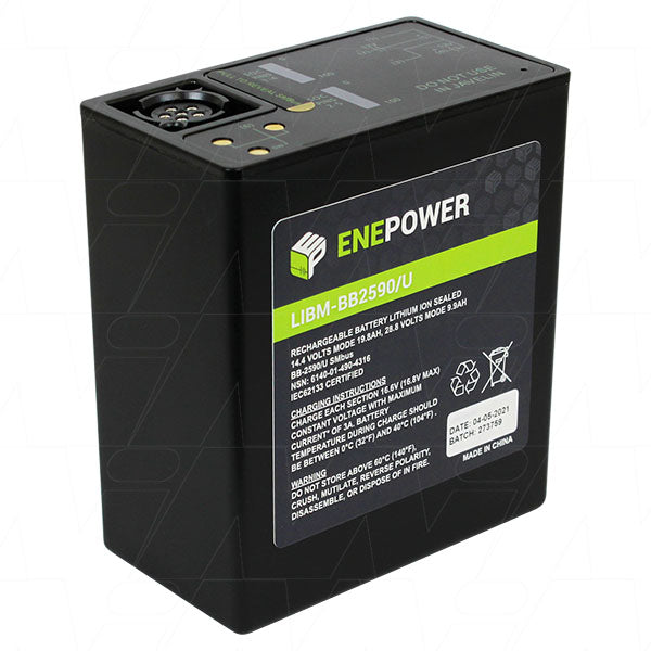 ENEPOWER LIBM-BB2590/U Military-Grade Li-Ion Battery 285.1Wh, Dual 14.4V/28.8V, 19.8Ah, 1400g, Mission-Critical Power