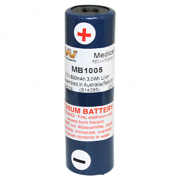 MI Battery Experts MB1005 Medical-Grade 800mAh Li-Ion Battery for Critical Healthcare Devices - 3.7V, 3.0Wh, 24g