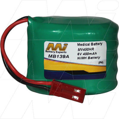 MI Battery Experts MB139A 6V 450mAh NiMH Medical Battery - Compact, Reliable Power for Critical Equipment (67g, 2.7Wh)