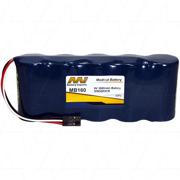 MI Battery Experts MB160 6V 3Ah NiCd Medical Battery - Professional-Grade Power for Critical Hospital Equipment