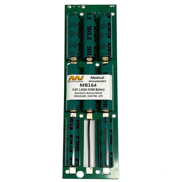 MI Battery Experts MB164 9.6V NiMH Medical Equipment Battery - 1.65mAh, 15.8Wh, Hospital-Grade for Diagnostic Devices & Patient Monitoring
